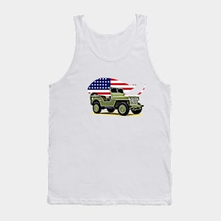 Willys Jeep USA Print Tank Top